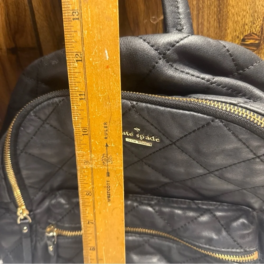 Kate Spade Black and Gold Quilted Backpack - Picture 5 of 11